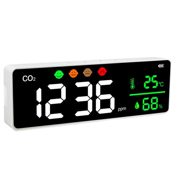 LED Luftkvalitetsmätare Väggmontering Digital Temperatur CO2 Koncentrationsdetektor DM1306