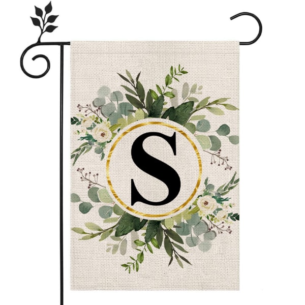 Trädgårdsflagga Monogram Letter AS Family Efternamn 12,5x18 tum Dubbelsidig flagga