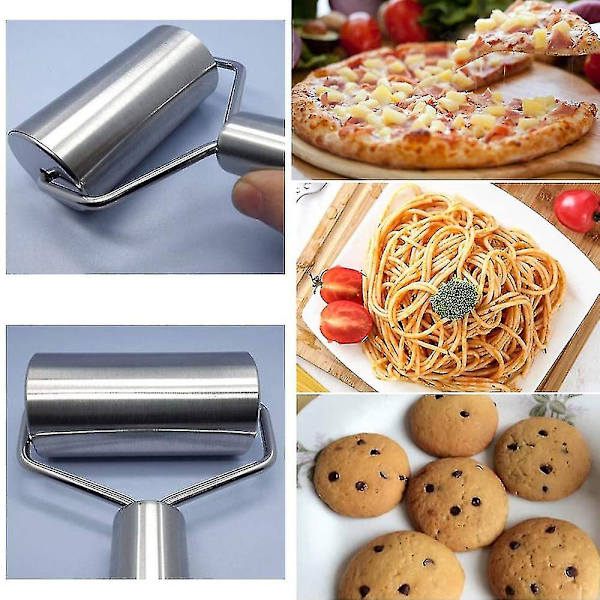 Stainless Steel Rolling Pin Pastry And Pizza Double Dough Baker Roller Kitchen Utensils Ideal For Baking Dough, Pizza, Pie, Pastries, Pasta And Cookie