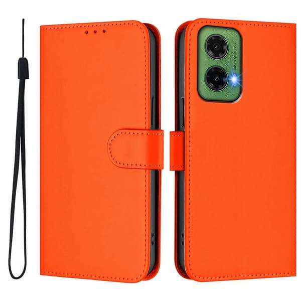 【BQ】Lanyard PU-deksel til Motorola Moto G35 Orange