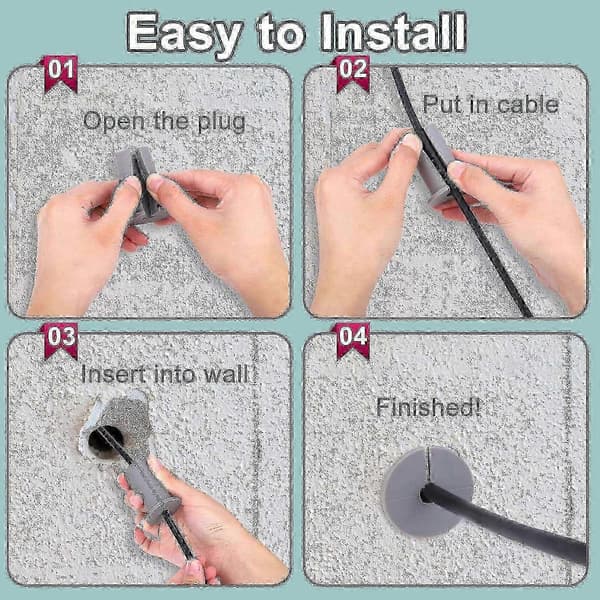 【BQ】Gennemføringsbøsning til Starlink Dishy ethernetkabel Grey 6pcs