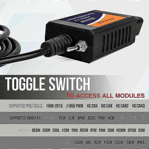 Ford Forscan Elm327 V1.5 USB modificeret OBD-kodescanner HS MS-CAN Elmconfig til OBD-scanner