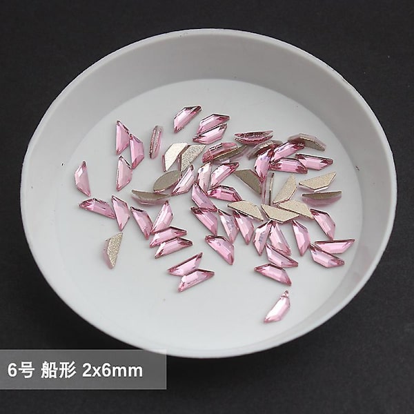 Tukku Vaaleanpunainen Multi Style Tasainen Selkä Kynsi Strassikivi Erikoismuotoiset kristallit Nail Art Stones 3D Henkilökohtainen koristelu 6-100pcs