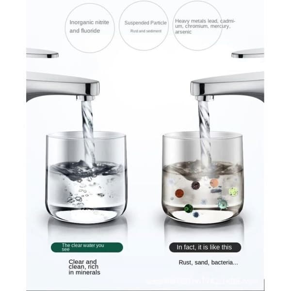kranvattenfilter - 360° rotation - Flerskiktsfilterelement - 6 patroner
