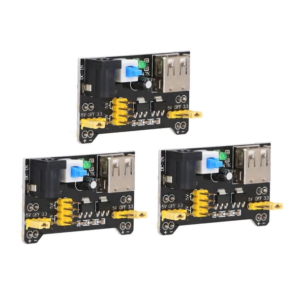 3 stk. Breadboard Strømforsyningsmodul Spændingsregulator DC 3.3V 5V Dobbelt Kanal Output