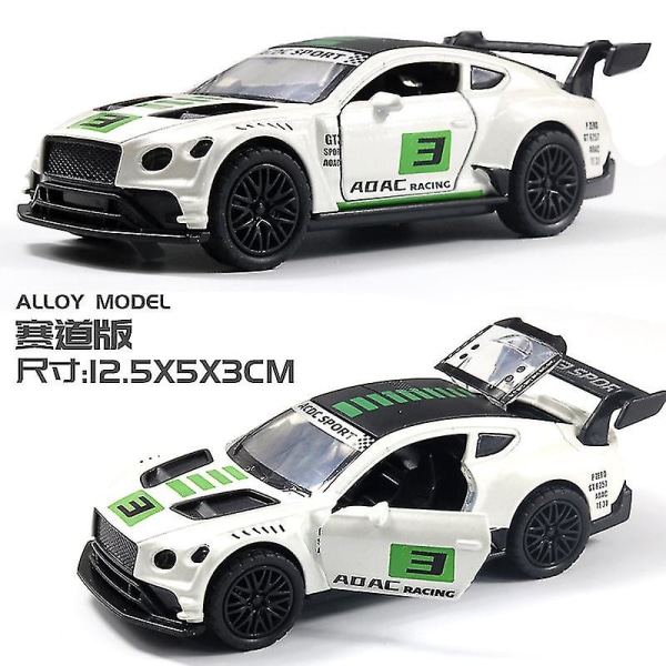 Hhcx-1:36 Legeringsbilmodell Fast And Furious Pull Back Samlebil Racing Track Drift Car Models Diecast Toy Julegave til gutter Bently White-green