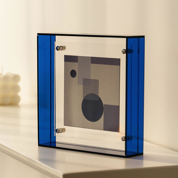 Bländande prydnadsföremål med fotoram i akryl Udskrift og inramning Kreativ bildram Display Gør det selv-tvätt-foton Heminredning Blue