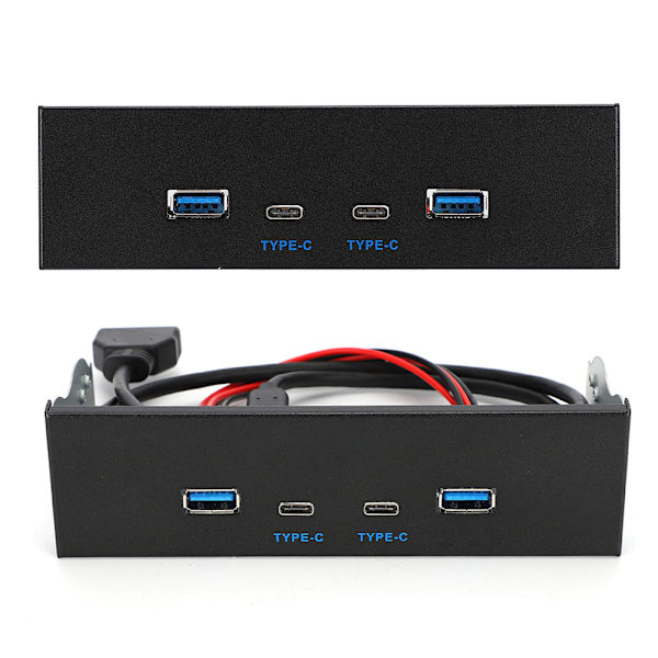 Høyhastighets USB 3.1 Gen2 Frontpanel - 10G optisk enhet med USB 3.0, USB 2.0, Type C, Type E - Datamaskindeler