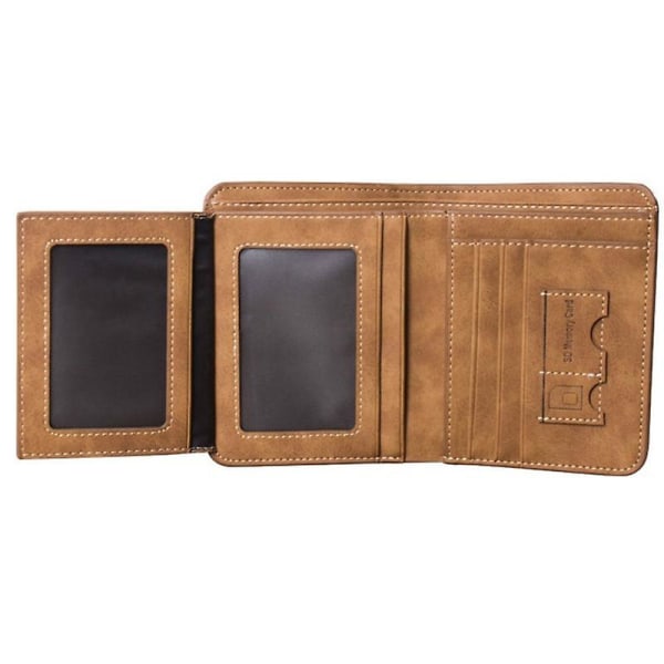 Herrepung Læder Billfold Slank Hipster Kohud Kreditkort/id-holdere Indsatser Møntpunge Luksus Business Foldebar tegnebog Dark Brown2