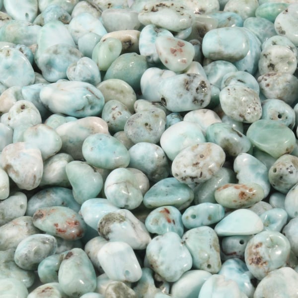 Larimar perler 8-10 mm perler 15 tommer naturstensperler til smykkefremstilling