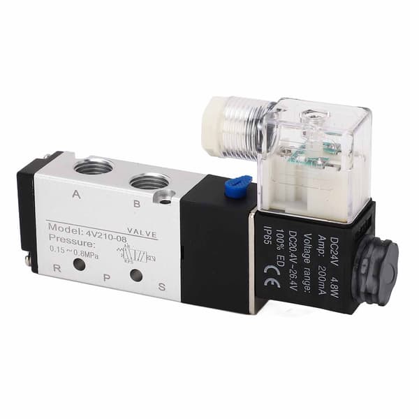 4V210‑08 Elektrisk Magnetventil Normal 2 Position 5 Vejs Luftkomprimeret Afløbsventil til Automatisk Værksted DC 24V