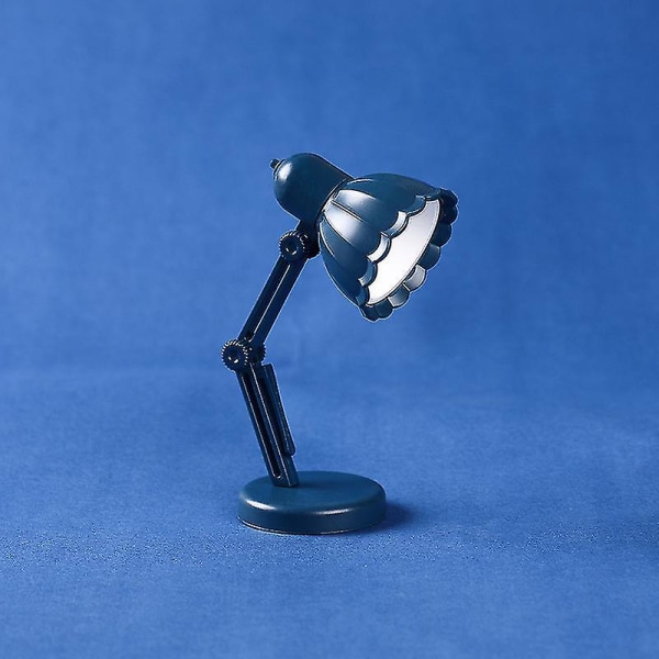 2st Mini Liten Bordslampa Led Vikbar Bärbar Liten Nattlampa Magnetsug Varmfärg Ögonskydd Läsbordslampa med klämma 09A-Blue