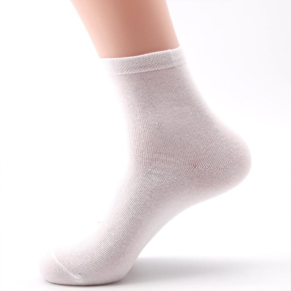 5pcs Men's Tube Cotton Sockswarm Comfortable,and Durable,for Winter And Cold-white-average Size