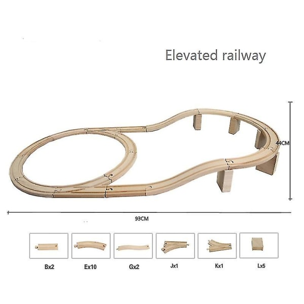 Hhcx-various Wooden Train Track Components Beech Train Track Set Children Train Toys Gifts Accessories Compatible With Thoma Friends Multi-function pier