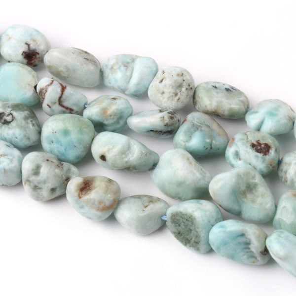 Oregelbundet formade Larimar-pärlor 8-10 mm pärlor 15 tum naturstenspärlor