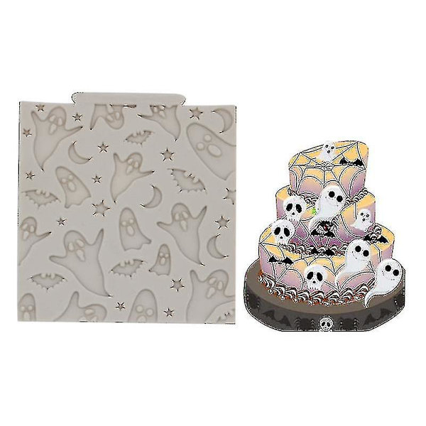 Halloween Ghost Bat Silikonfondant Tårtform Chokladform Gör det själv Bakverktyg Dekoration pink