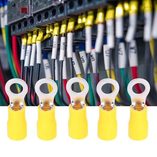 1000 st O-typ RV5.5-5 Mässing Isolerade Krympterminaler Kontaktset Elektriska Komponenter