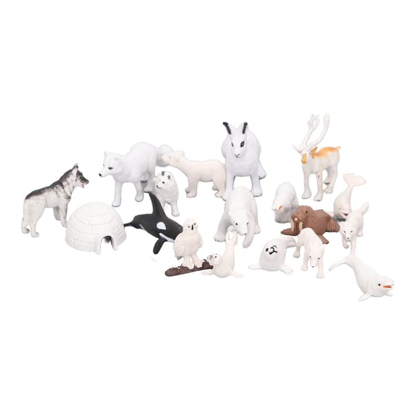 Arktiska Djurfigurer Set 18st Barn Simulerad Arktisk Hare Ren Vit Val Ross Modell Leksak Dekoration