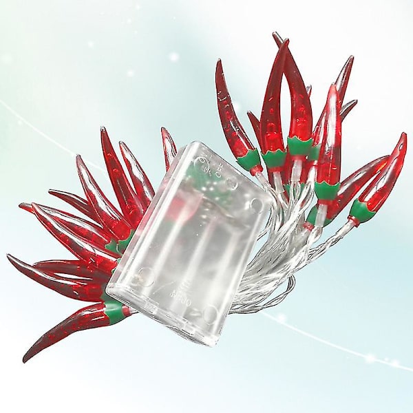 Chili String Lights 3m 20 LEDs Batteridrevet Pepper Lights Dekorasjoner For Patio Gjerde Dekk Balkong Camping (rød)