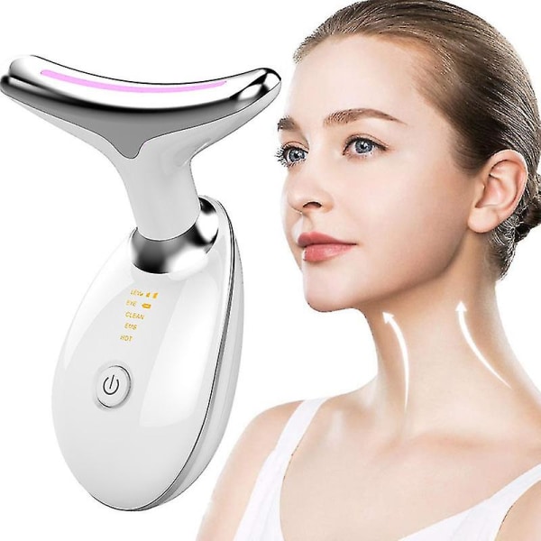 Neck Face Beauty Device Led Photon Therapy Skin Tighten Reduce Double Chin Anti Wrinkle Remove Lifting Massager Skin Care Tools With Retail Box