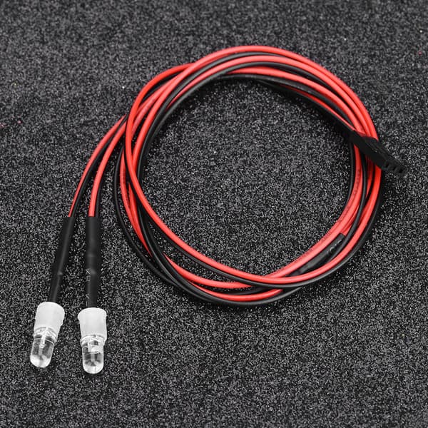 2 stk. 5 mm LED-forlygter til 1/10 Drift Car RC-model 10 farvemuligheder