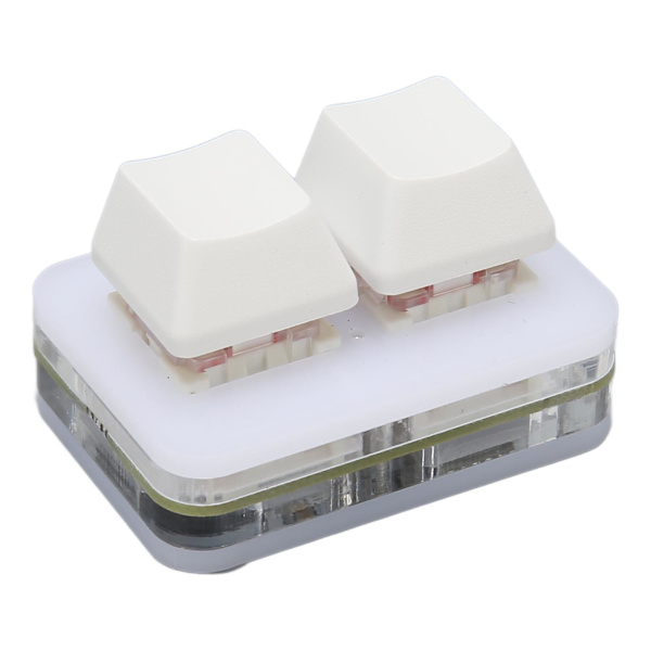 USB 2 Key Mini Keypad Brugerdefineret RGB LED Baggrundslys Makro Programmering Tastatur til Windows til OS X til Linux Hvid