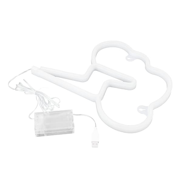 2-färgad LED Neon Skyltlampa Batteri USB-driven för Sovrum Barnrum Fest Vit Rosa