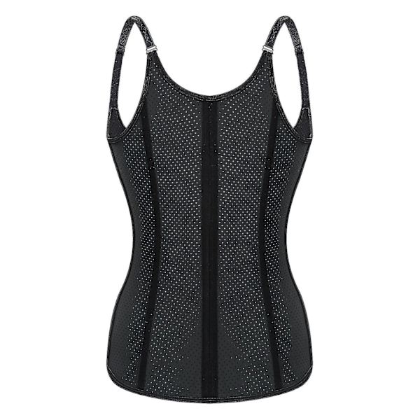 Ladies stansning Shapewear Latex stöd för bröst och bukbälte Black 4XL