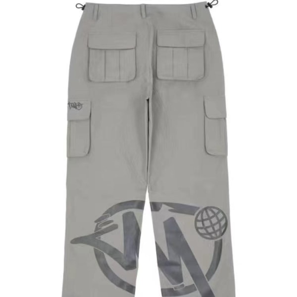 De nye Minus Two Cargo Pants Cargo-bukser Myke bukser Pocket High Waist S Grå Grå L