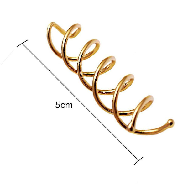 20 Spiral hårnålar Twist Clips Runda hårklämmor Hårstyling Spiral Gold Gold