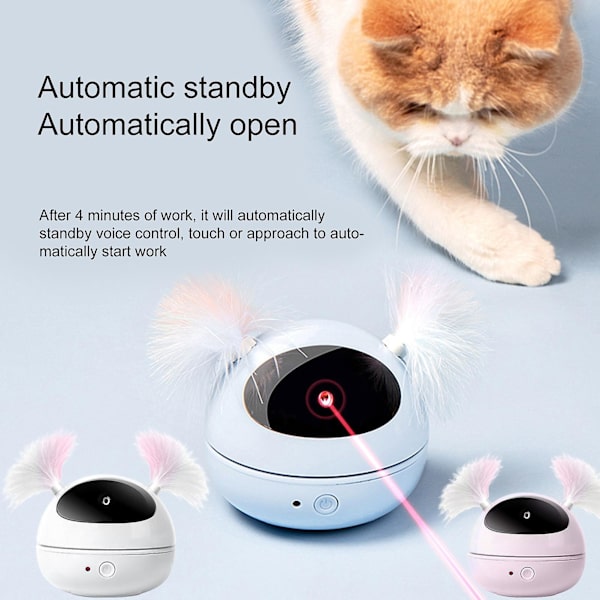 Kattleksak Intressant Vackert söt form Reptålig Underhållande husdjursinteraktion Lindra tristess Elektrisk katt Infraröda ljusleksaker för hemmet Pl White