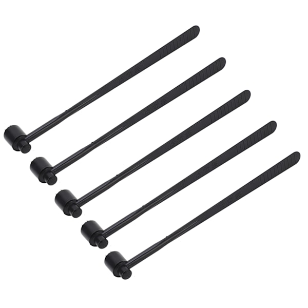 5 stk. Plum Blossom Dermal Hammer med enkelt ende, sort ABS-håndtak og rustfritt stål for industriell bruk