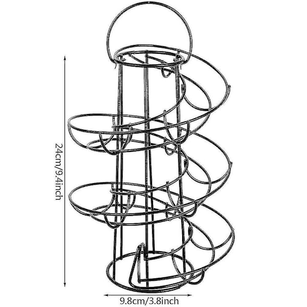 Hhcx-kitchen Spiral Egg Holder Stand Rack Storage Holds Practical Tool Sliver gray