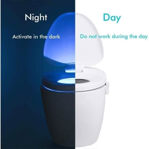 LED-lampe for toalett med PIR-sensor og automatisk fargeendring