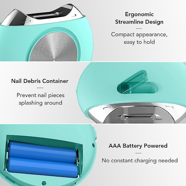 Elektrisk nagelklippare Fingerklippare Säkerhet Professionellt nagelverktyg blue