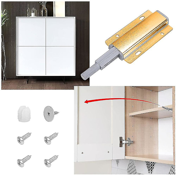 4 delar Dörröppnare Tryck för att öppna Snäpplås Lådor Trycköppnare Gold