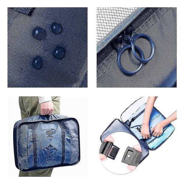 Rejsepakketerninger, multifunktions 8 stk/sæt Travel Cubes Bagageorganisator Vandtæt rejsekompressionskufferttaske Travel Essential taske