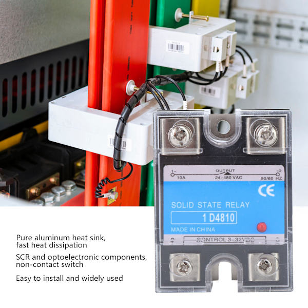 Solid State Relä 3-32VDC Ingång 24-480VAC Last DC AC SSR Elektrisk Utrustning (BERM-1D 4810)