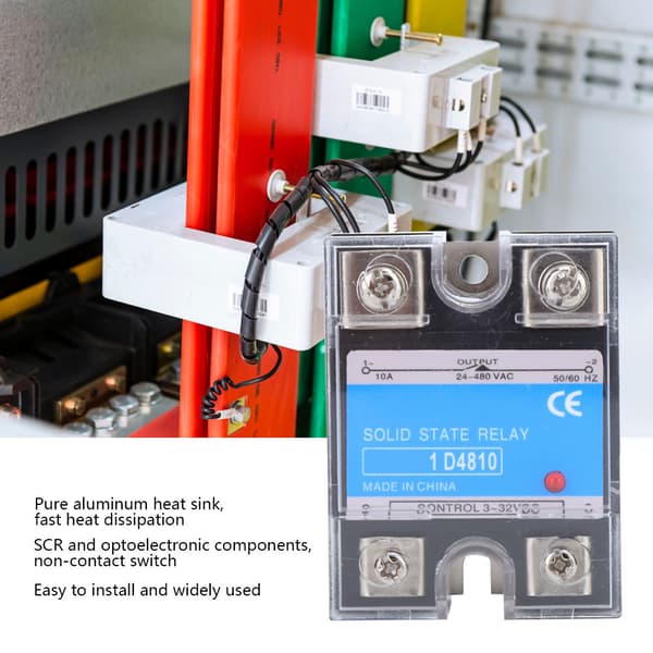 Solid State Relay 3-32VDC tulo 24-480VAC kuorma DC AC SSR sähkölaitteet (BERM-1D 4810)