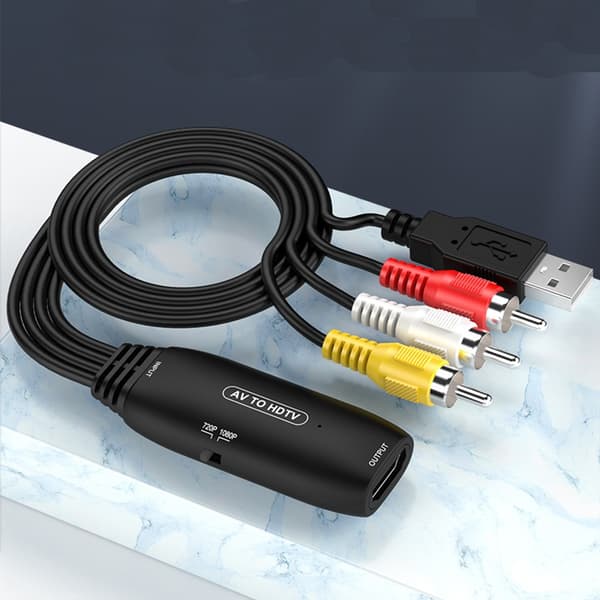 【BQ】AV til HDMI-konverterkabel - RCA Komposit til HDMI-adapter med USB-strøm 76