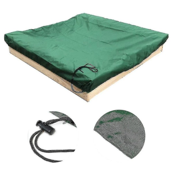 Dammtätt skydd Sandbox Cover Vattentätt Sandlåda Pool Cover Green 200*200