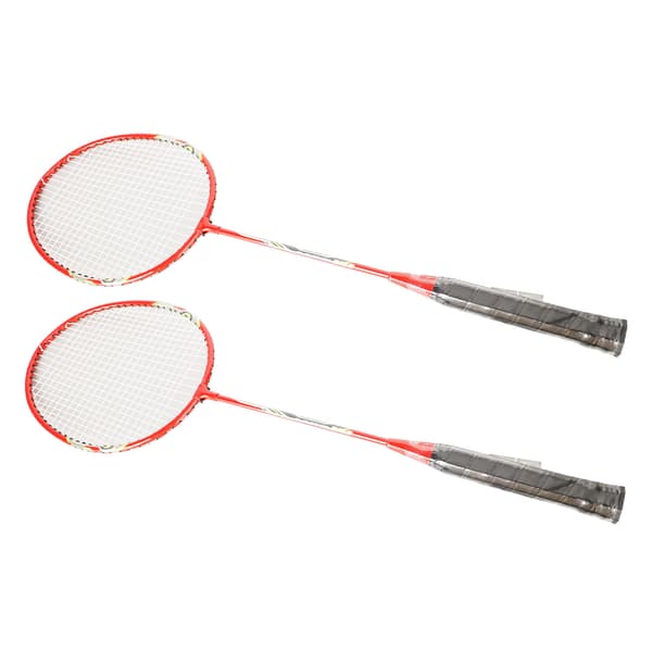 LEIJIAER Professionellt Badmintonracket Set om 2 Röda Järnlegering för Träning