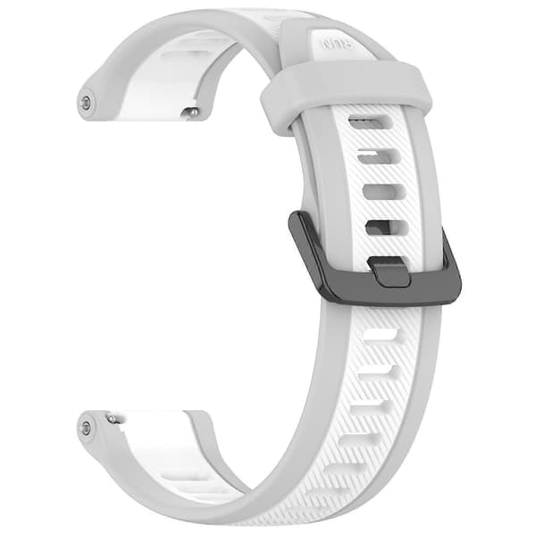 【BQ】22mm Silikon Klokkereim For Garmin Forerunner 255 White Grey