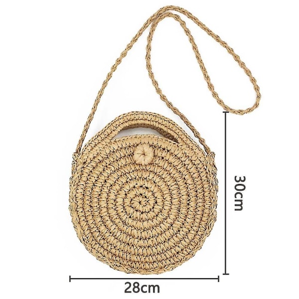 Rund Halm Crossbody Beach Bag