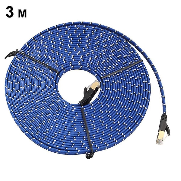 Nylon Cat 7 Ethernet-kabel, cat7 Rj45 netværkspatchkabel fladt