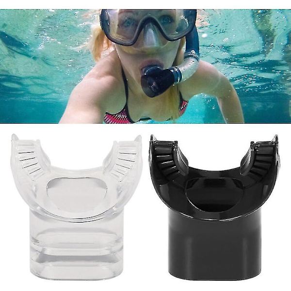 Set Of 2 Silicone Snorkel Replacement Mouthpieces, Model: Transparent - Model:transparent