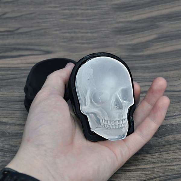 3D skeletthoved isterning silikoneform med tragte
