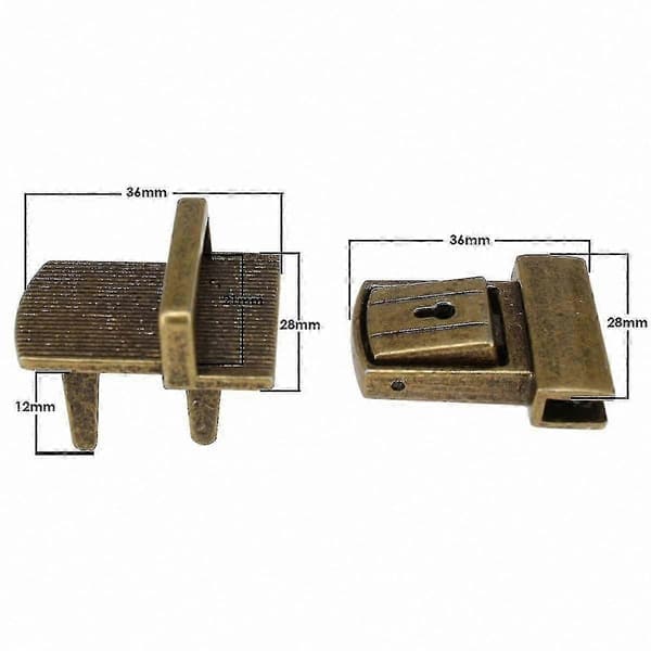 Metallväskslås med insticksspänne - Stil 6 Catch Thumb Design Bronze 1 pc