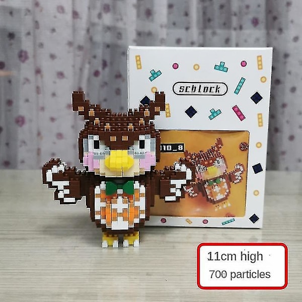 Animal Crossing Doll Collection Animal Crossing Friends Association Mini Diamond Building Block Assembly Legetøj (uggla)