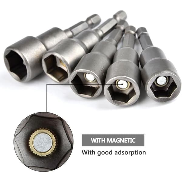 [BQ]10 stk Magnetiske Pipebits Hexbits 6-15mm Slagtrekker Magnetisk Pipebits Hexbits Sett 1/4 Magnetisk Pipebits Hexbits Adapter Verktøy